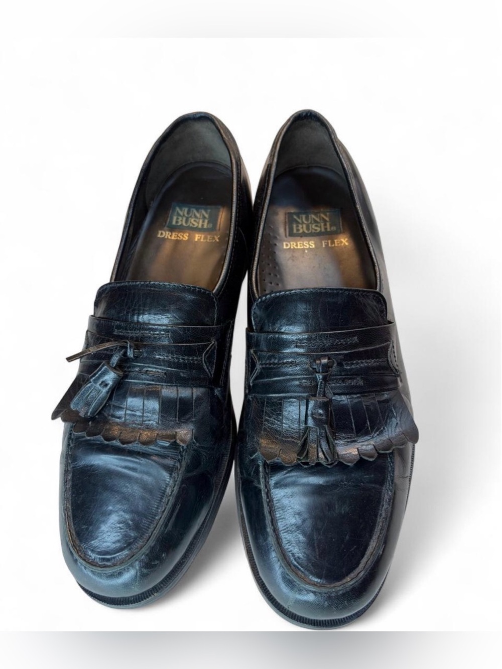 Nunn Bush Black Leather Tassel Kiltie Loafers